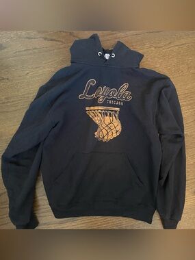 Black Hoodie with Loyola Chicago Basketball Graphic